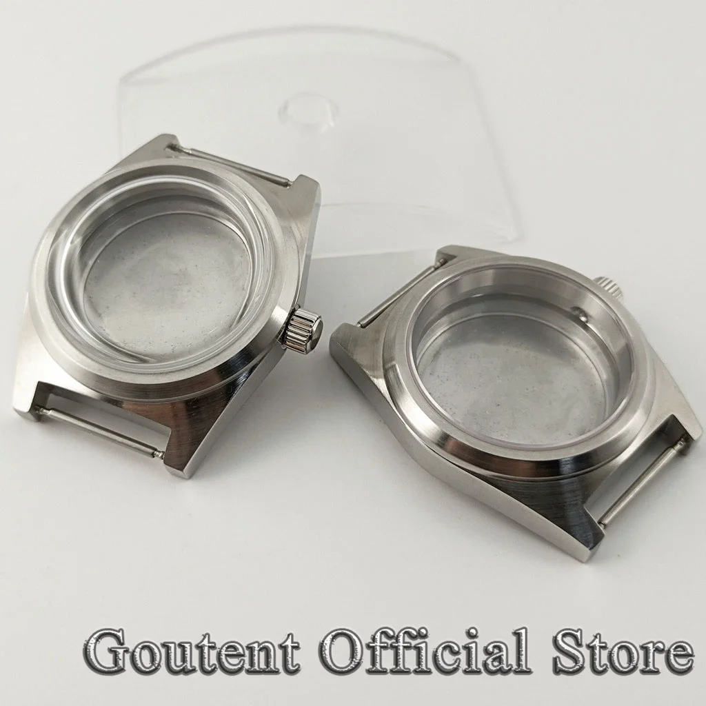 Goutent casing jam tangan kaca safir datar, 38mm/kaca dilapisi kubah cocok ETA2824 PT5000 ST2130 NH35 NH36 gerakan otomatis