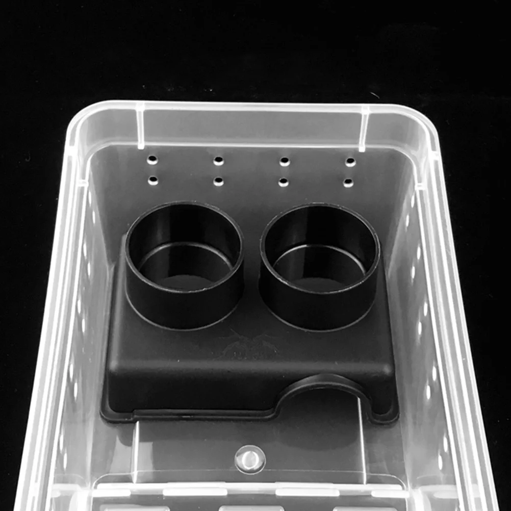 صندوق تغذية الزواحف وعاء طعام الماء مع كوب شفط لثعبان السحلية العنكبوت العقرب مراقبة الحشرات الموئل المغذية