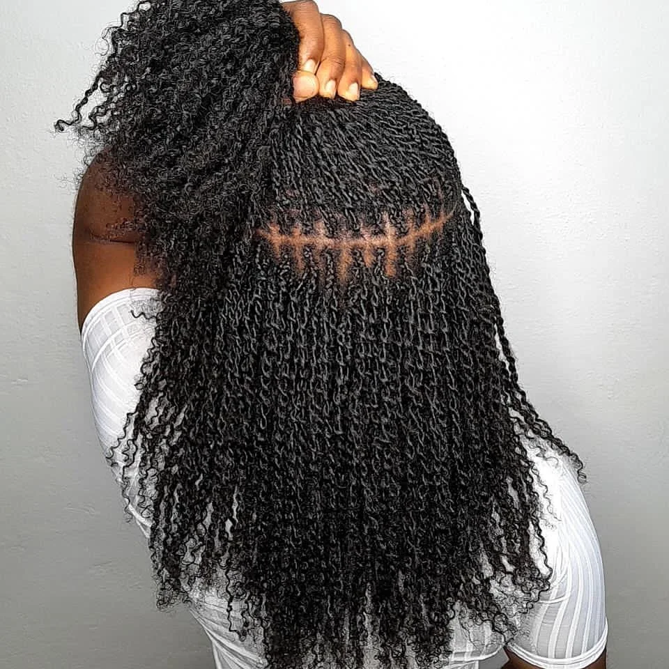 Qvr afro kinky extensões de cabelo humano em massa 10 