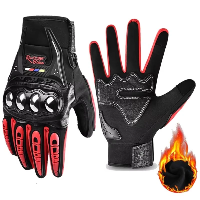 

Full Finger Motorcycle Gloves Winter Warm Anti-slip Wear-resistant Off-road Motorcycle Racing Gloves Touchscreen Ski Bike Gloves