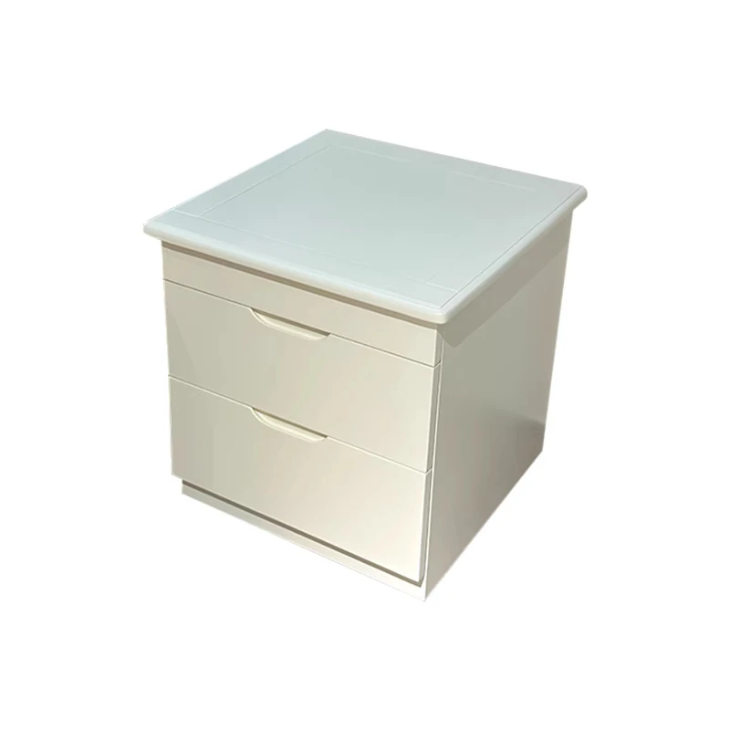 White solid wood hidden compartment bedside table intelligent multi-function hidden dark layer drawer bedside insurance storage