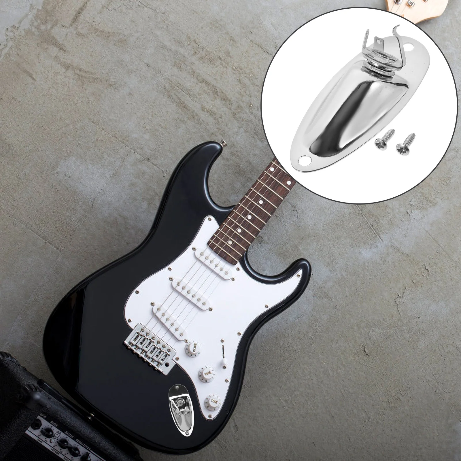 

Electric Guitar Pickup Jack Parts Replacement Input for Socket Base Metal