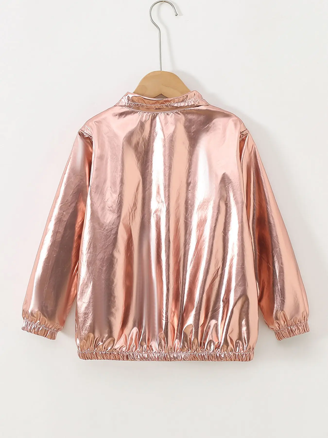 Mädchenjacke für 5-12 Jahre, Herbst, dünn, farbenfroh, glänzend, wasserdicht, Reißverschluss, Revers, Mädchen-Oberbekleidung, neue Kinderkleidung – Detail 19