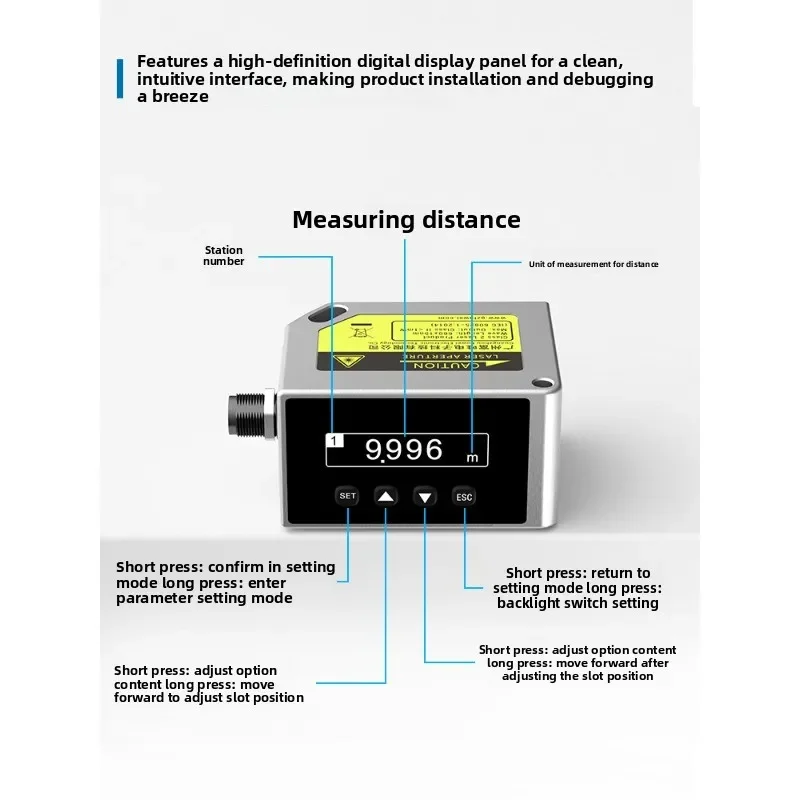 High-precision ranging sensor, industrial long-distance 100 meters TOF photoelectric induction switch