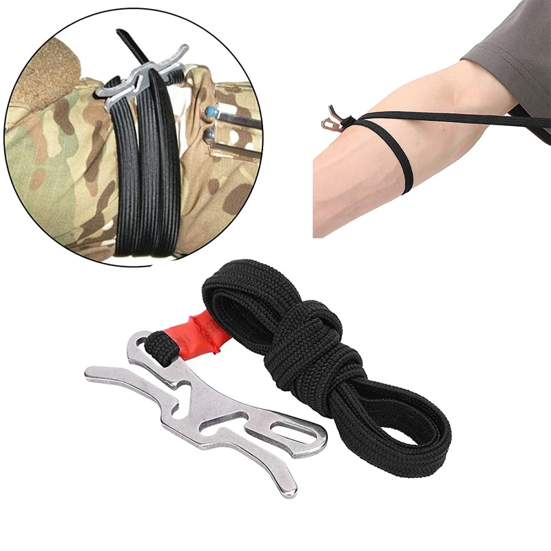 Survival Tourniquet Fast Hemostasis Medical Emergency Trauma Bandage Elastic Rope Outdoor Tactical EDC Tourniquet Tools Belt Kit