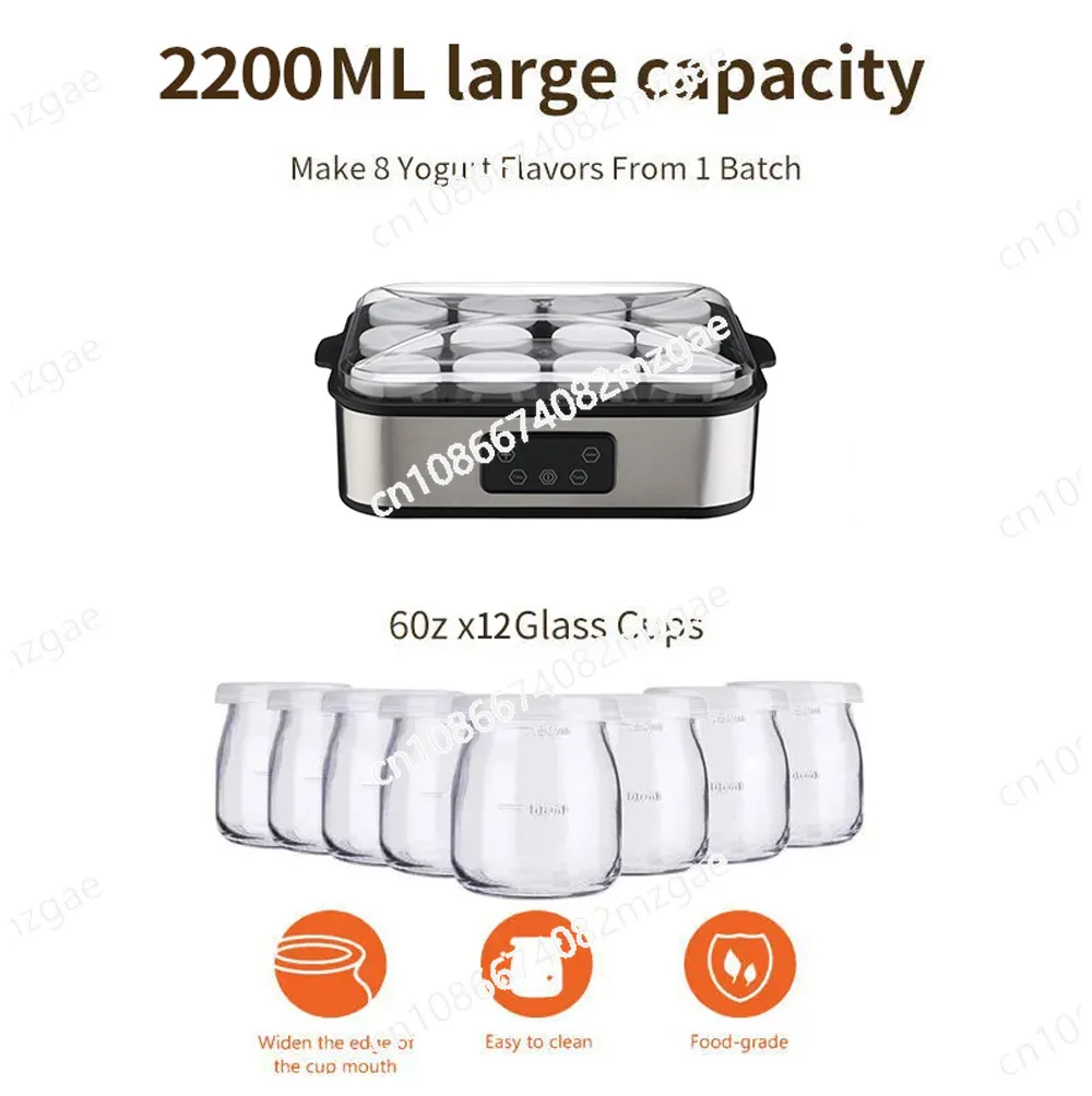 

12-cup yogurt maker Homemade jam ice cream pudding breakfast maker yogurt fermentation machine