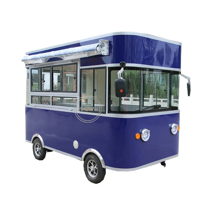 New Street 3.2M Length Food Vending Cart  Electric Vintage Truck Mobile Snack Trailer Sale With Different Color For Choi