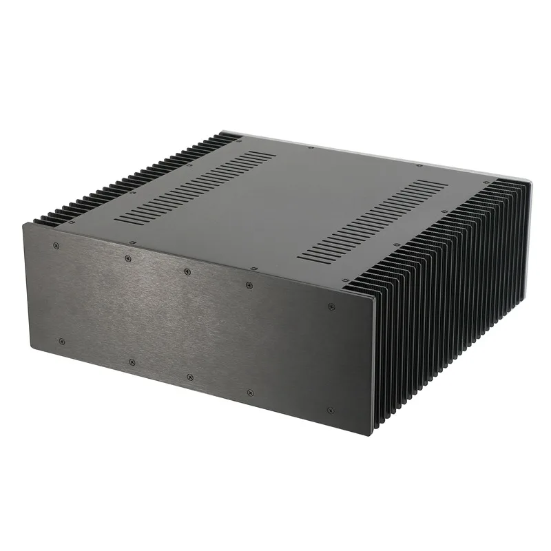 هيكل مكبر للصوت الألومنيوم الكامل ، صندوق DIY بها بنفسك ، قذيفة الإسكان ، فئة أمبير ، علبة الضميمة ، 430x150x410 مللي متر ، CJ194