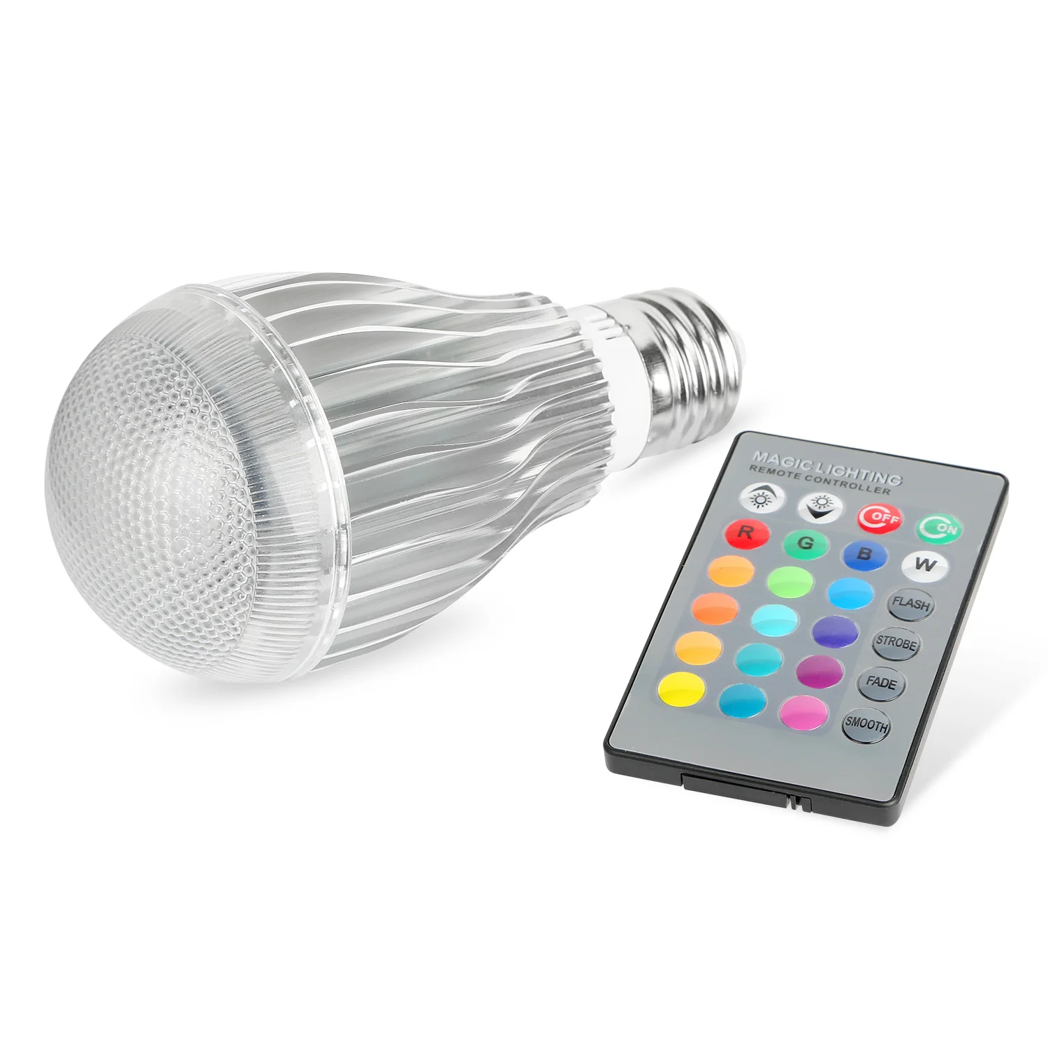 

1 шт., 9 Вт, светодиодная лампа E27 RGB, 16 изменяемых цветов, 24-клавишный ИК-пульт дистанционного управления для декоративного освещения, создающего настроение