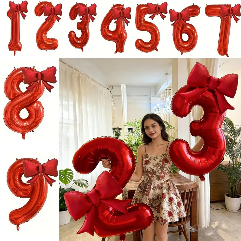 2Pcs 32Inch Red Num…