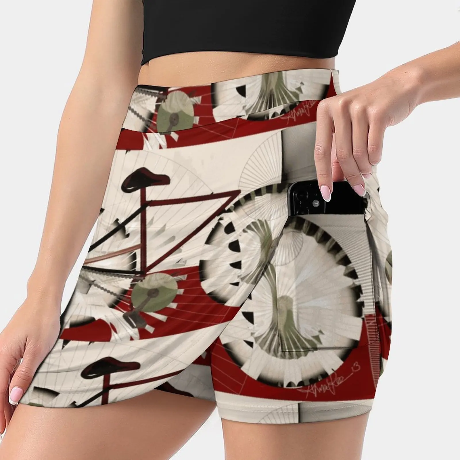 

Cyclostract : Bikes Without Boundries Summer Women'Sshorts Skirt 2 In 1 Fitness Yoga Skirt Tennis Skirts Bike Bicycle Abstract