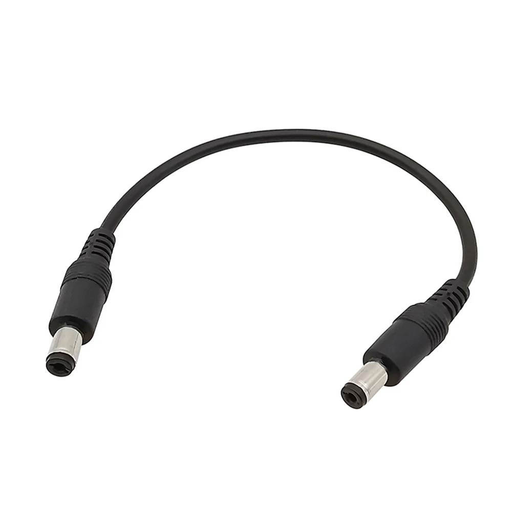 1Pcs Black DC Power Cable 5.5mm x 2.1mm Male to 5.5mm x 2.1mm Male Plug Connector Extension Cord for CCTV Security Camera