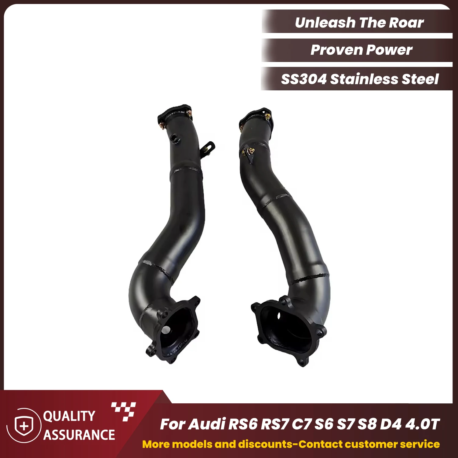 

High Performance High Flow SUS304 Black Coated Downpipe for Audi RS6 RS7 C7 S6 S7 S8 D4 4.0T 2013-2018 by ECCF
