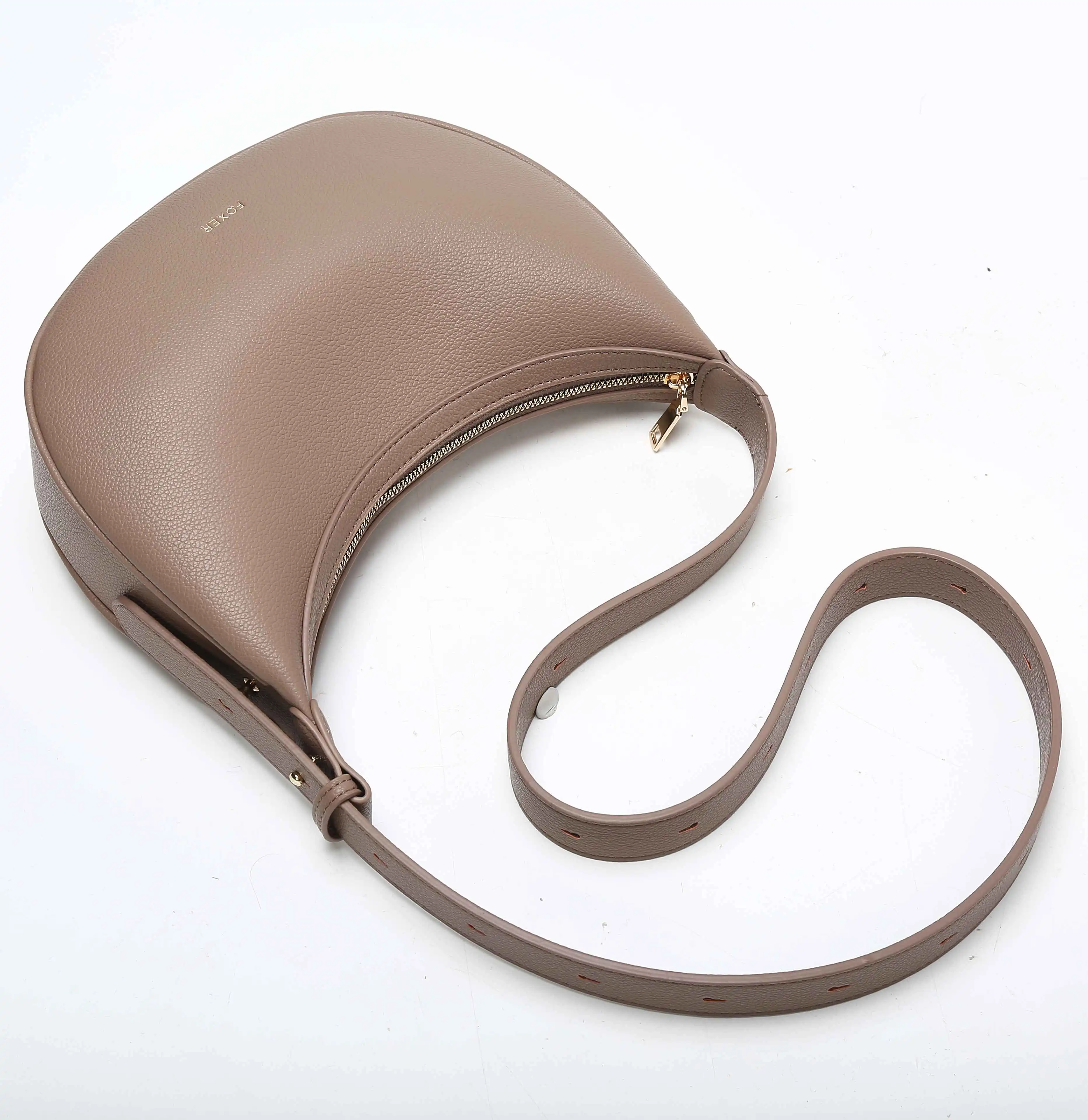 FOXER Women Fashion Small Shoulder Bag Lady Crossbody Handbag Half-Moon Underarm Bag with Logo Perfect Gift  for Wife image 3