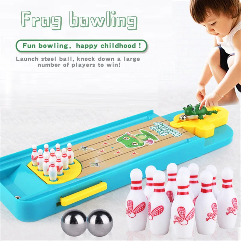 Frog Bowling Parent-Child Interactive Table Sports Game Toy Educational Gift Kids Mini Desktop Bowling Game Toy Funny Indoor Toy