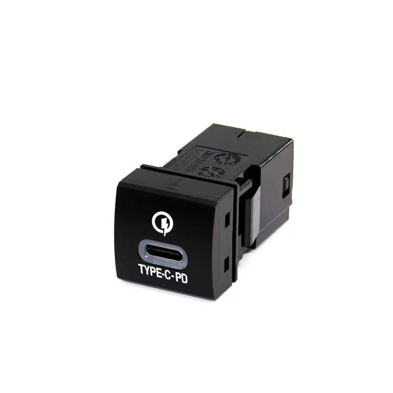 1PC Car Quick Charge Dual QC3.0 TYPE-C PD USB Interface Socket Fast Charger Use For Toyota RAV4 Camry Levin Prado Reiz Corolla