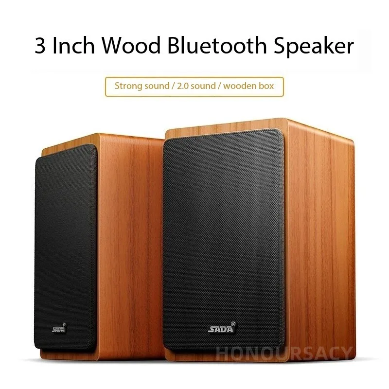 

Wooden Retro Bluetooth Speakers Caixa De Som Para PC Desktop Laptop HiFi Subwoofer Home Theater Sound System Dual Horn Subwoofer