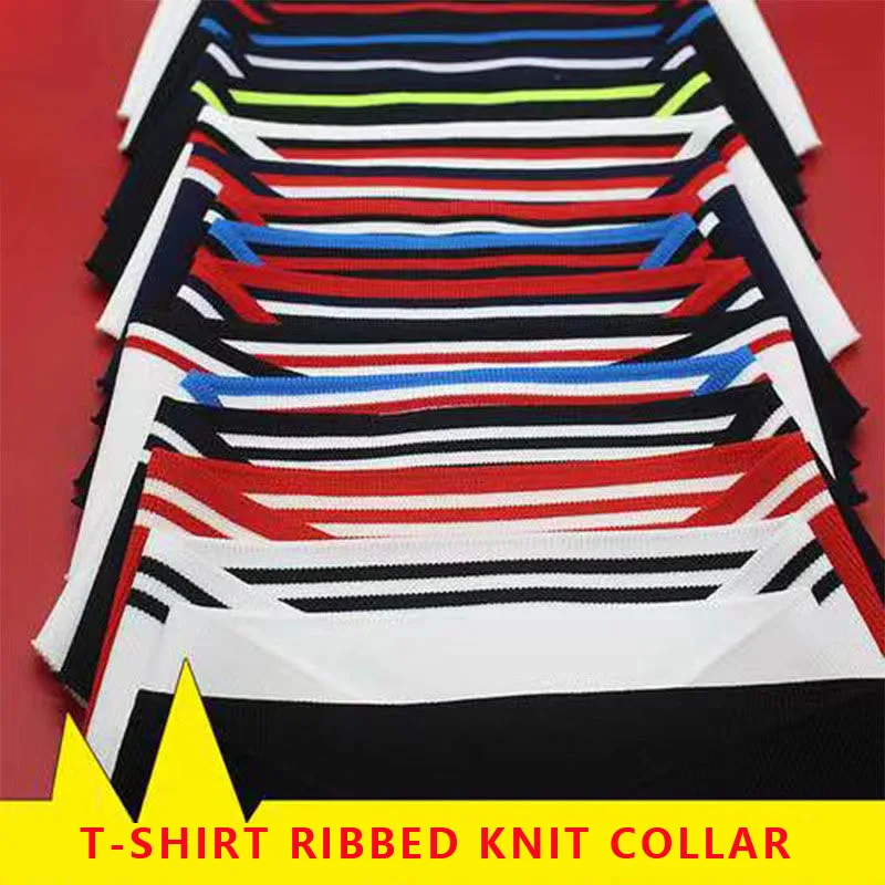 T-shirt ribbed knit stretch polo collar garment fabric square neck handmade DIY fabric