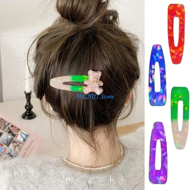 

G5GC Silicone Resin Mold Making Hair Clip Moulds Silicone Casting Tool for Epoxy Resin Art Girl DIY Barrette Pendant Keychain