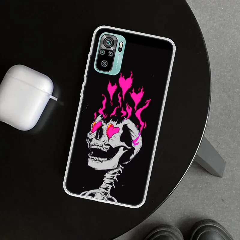 Anatomy Skeleton Heart Lovey Kiss Phone Case Cover for Xiaomi Redmi Note 13 14 12S 12 11 Pro Plus 11S 11T 11E 10 10S Soft Print  image 3