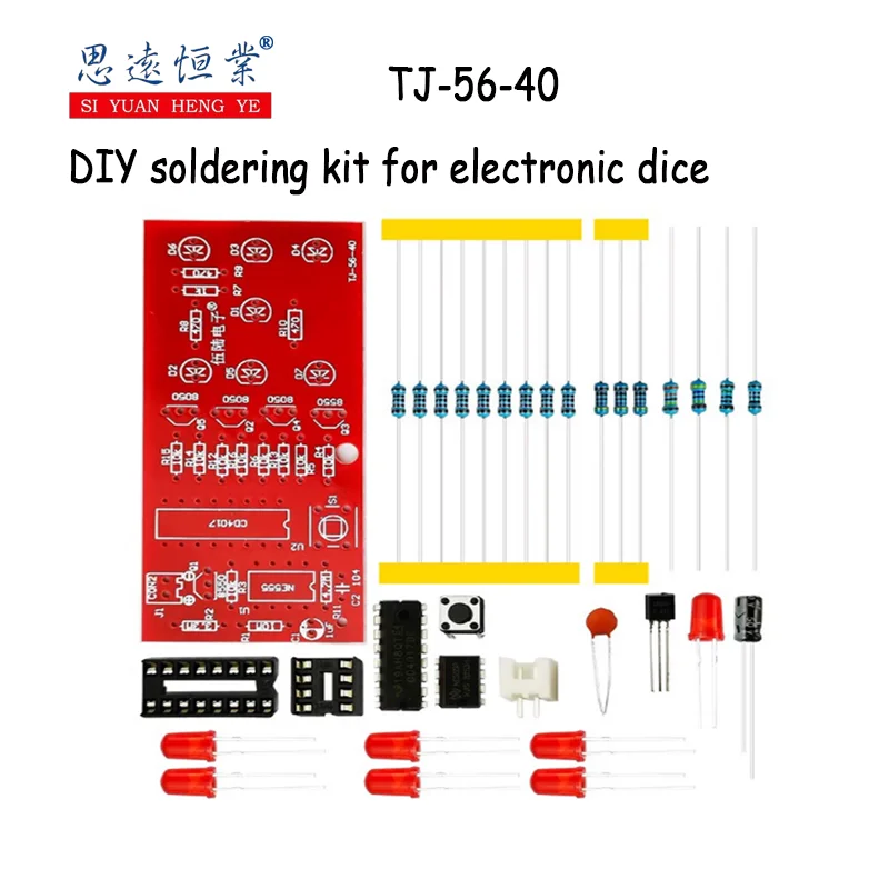 1PCS DIY soldering kit for Electronic Dice, Fun LED lucky dice Teaching and Training, making loose parts TJ-56-40