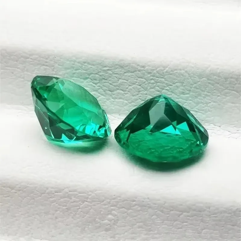 Lab Grown Columbia Emerald Round Shape Hand-cut Gemstone VVS1 for Jewelry Rings Earrings Making Selectable Certificate