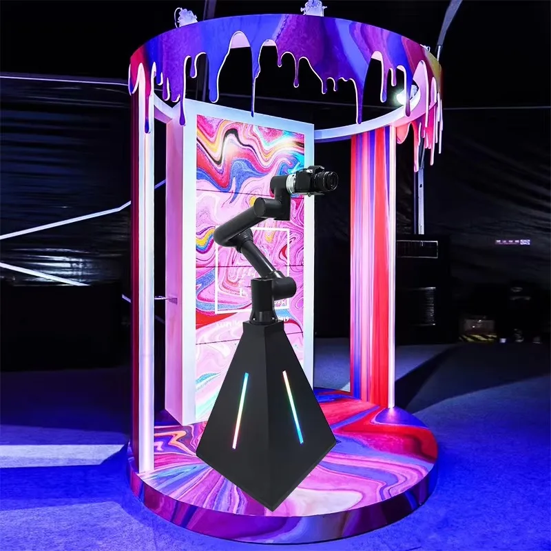 Automatic 3D Model Glambot Robot Video Party Wedding Robot Camera Arm Photo Booth Selfie Glambot 360 Photo Booth Machine