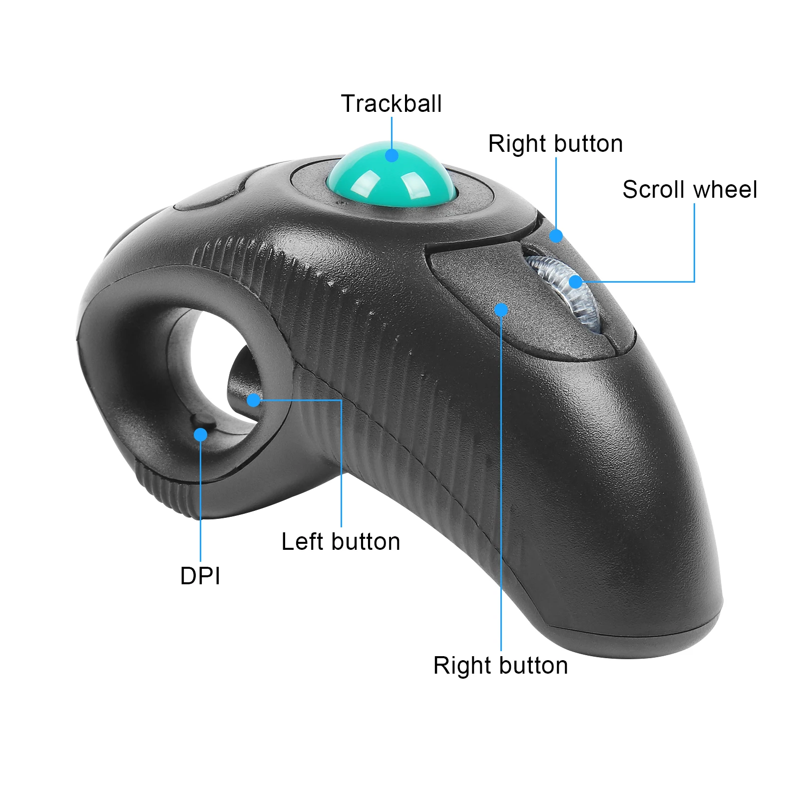 Imagem -02 - Mouse Trsem Fio de 2.4ghz com Controle de Polegar Digital 10m Manual Entrada Vertical Óptico Ergonomic