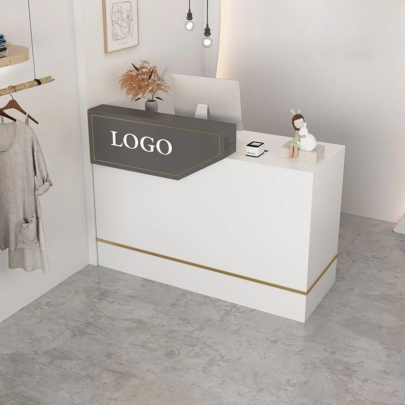 Modern Simple Small Reception Counter, Front Desk for Women's Clothing Store, Beauty Salon, Mini Bar, Shop Furniture view 2