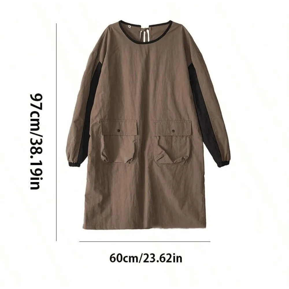 Anti-dirty Long Vest Waterproof Kitchen Apron with Pockets Women's Painting Cooking Working Pinafore Nail Salon Beauty Apron