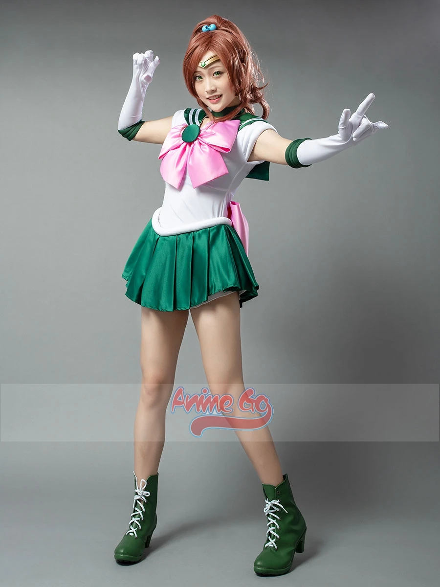 Anime Sailor Jupiter Kino Makoto Cosplay Kostüm Frauen Mädchen Kleid Uniform mp000292