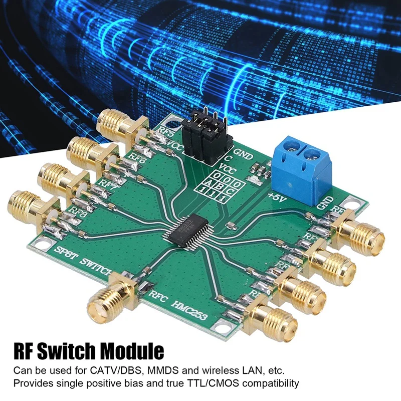 RF Switch Module 1 Open 8 RF Radio Communication Electronic Component HMC253 DC-2.5 Ghz New Used For CATV/DBS