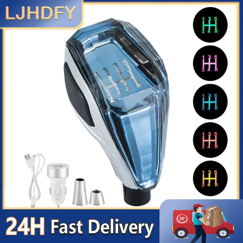 

Car Crystal Universal Modified Gear Shift Knob Lever Handball Multicolor LED Light for Toyota for Hyundai for Mazda for VW Etc