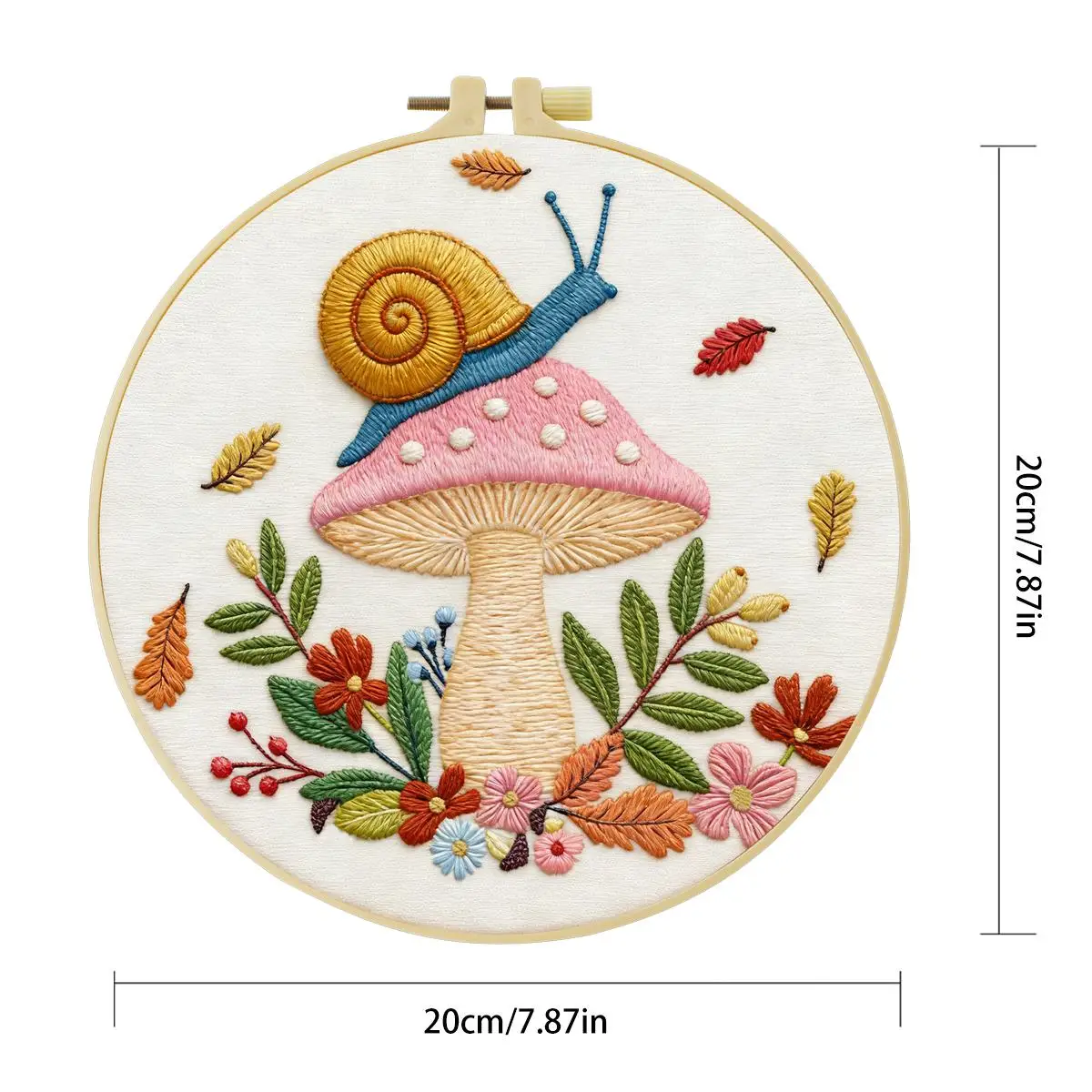 1 Stück 20X20CM/15X15CM 7,87/6,3 Zoll Pilz-Stickerei-Starter-Kit DIY-Kit DIY-Stickerei-Set Handarbeiten Nadelkunst Nähkunst – Detail 2