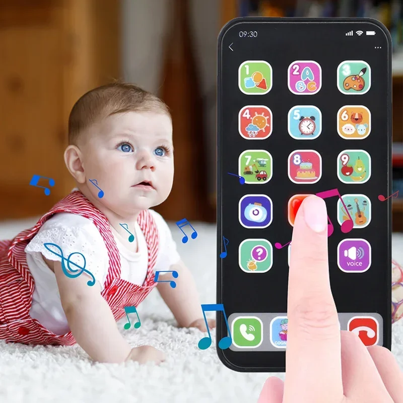 Modelo de Iphone de simulación de pantalla táctil multimodo para niños, juguetes de Educación Temprana, teléfono móvil, música, desarrollo intelectual