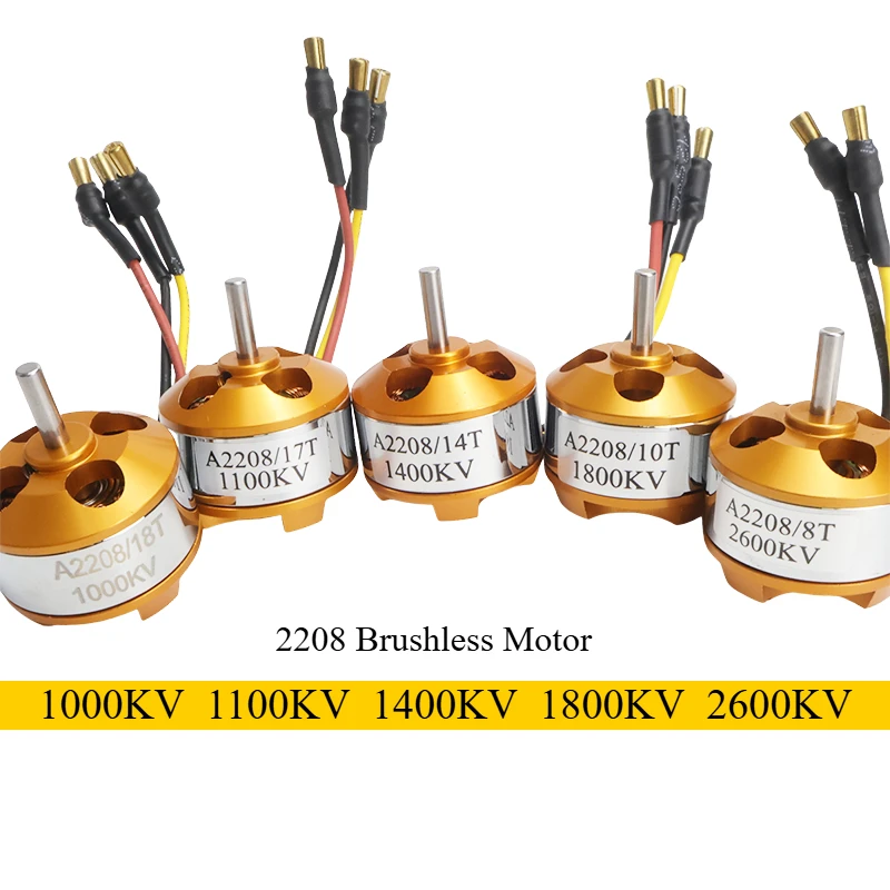 

Brushless Motor A2208 2208 Motor KV 1000 1100 1400 1800 2600 Brush Less Motor Fixed Wing Airplane Car Boar Model Drone Motor