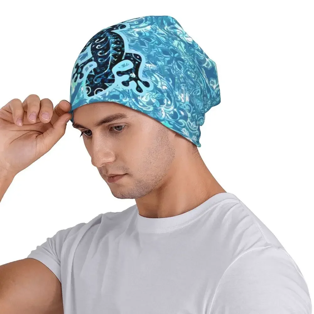 Gecko Blue Bonnet Homme Fashion Thin Skullies Beanies Czapki Jesień i zima Materiał poliestrowy Ciepła czapka z dzianiny