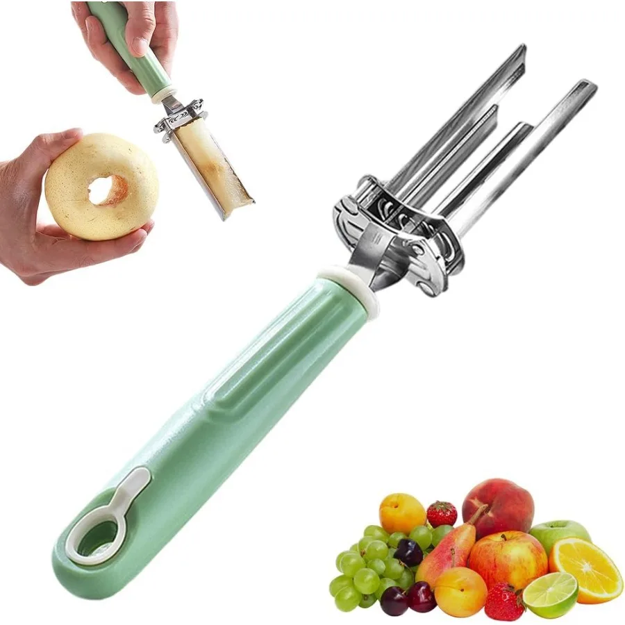 

Adjustable Stainless Steel Fruit and Vegetable Corer Tool for Apples Tomatoes Bell Peppers Pumpkins and More Upgraded Seed Remo