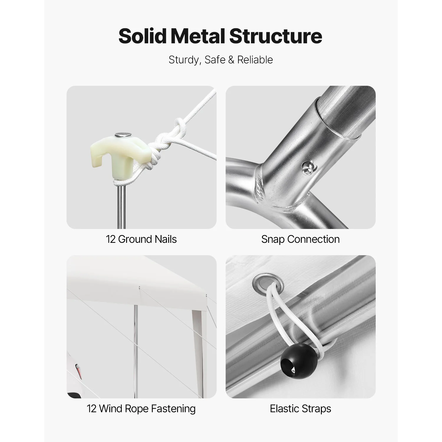 SucceBuy Carport 10x2 FT مظلة السيارة الخارجية الثقيلة المجلفن سيارة المأوى مقاومة للماء سقيفة التخزين لقارب دراجة نارية #5