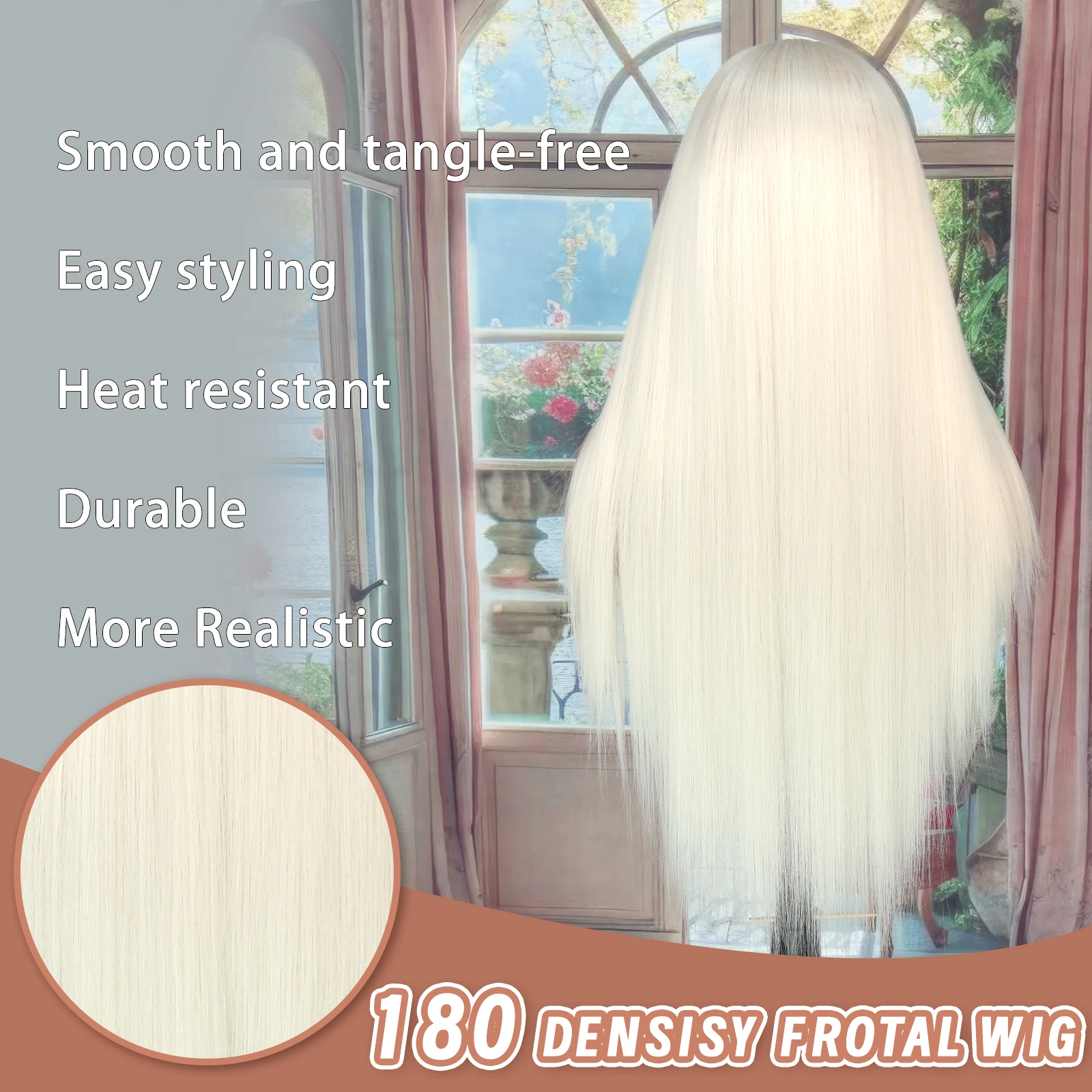 Aubree cabelo sintético peruca 13*4 frente do laço perucas cosplay cor branca 28 polegadas longa reta 180% densidade peruca sem cola