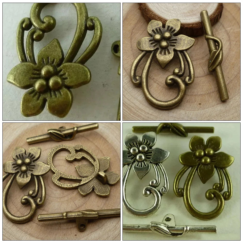 

Flower Shape Vintage Alloy OT Buckle for Necklace Bracelet DIY Decorative Jewelry Accessories Non Fading Electroplating Process