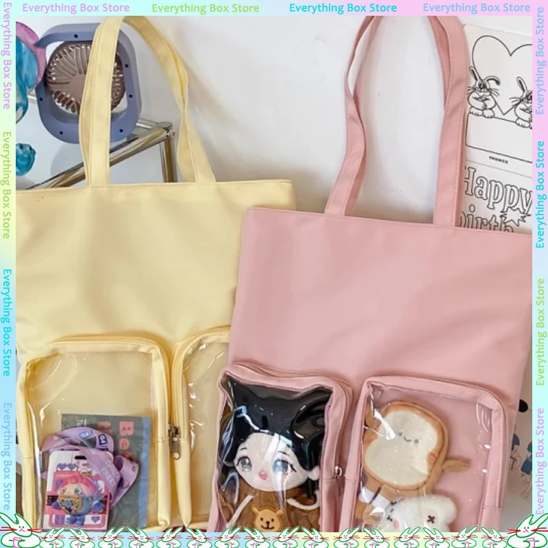 

Versatile Solid Color Cute Cartoon 20cm Doll Bag Cotton Doll Transparent Itabag Shoulder Bag Two-Dimensions Daily Commuting Bag
