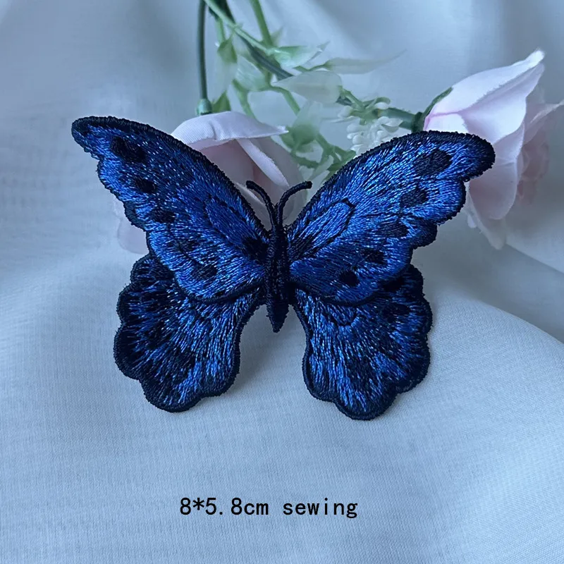 Double Colored Embroidered Butterfly Cloth Patch Patches on Clothes Sewing Embroidery Patches for Clothing DIY Apparel Supplies