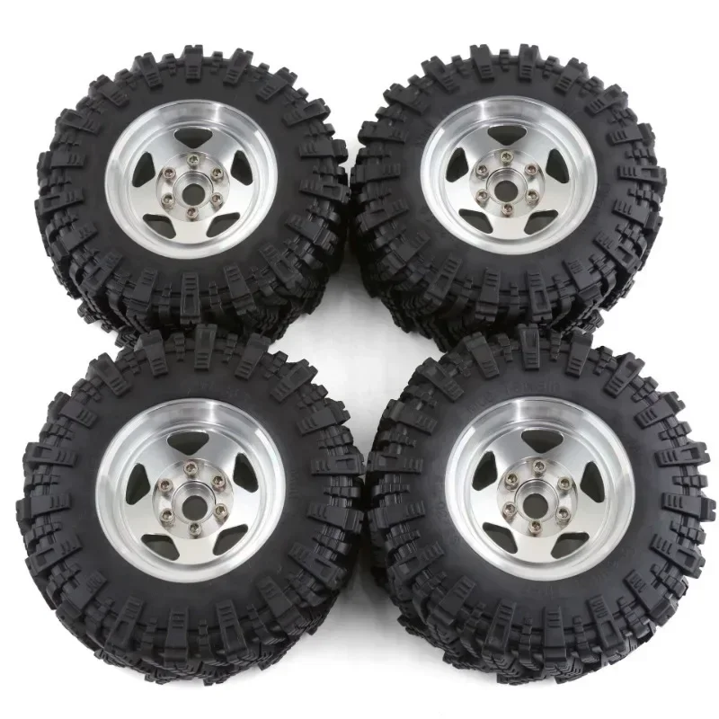 

RED SPIDER 4PCS 98MM 1.9" Super Viscosity Rubber Rock Tyres Wheel Tires with Beadlock Wheel Rim for 1:10 RC Crawler