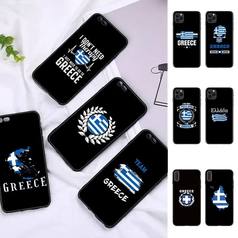 Casing Ponsel Bendera Nasional Yunani untuk iPhone 11 12 13 Mini Pro Max 8 7 6 6S Plus X 5 SE 2020 XR XS Funda Casing