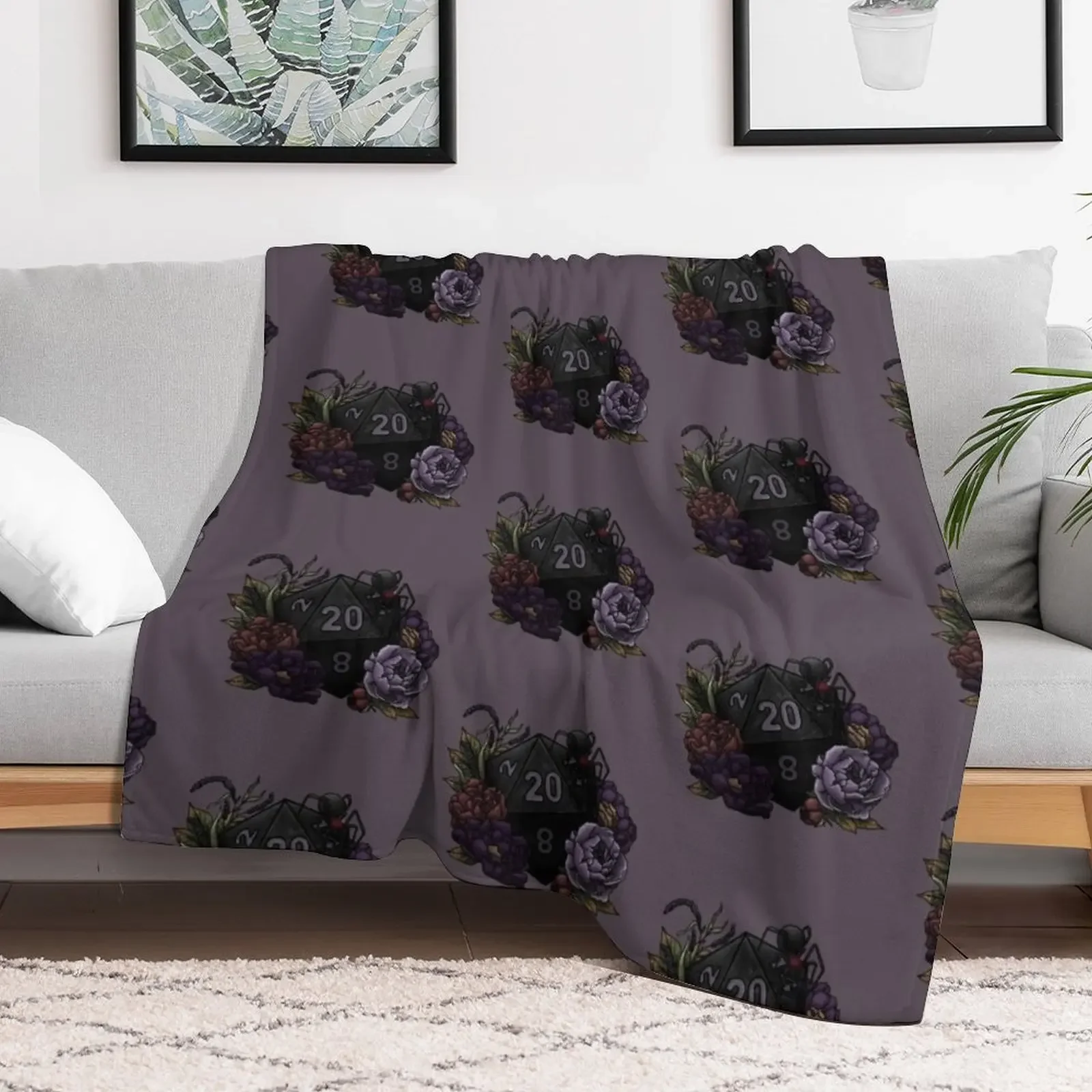 Drow D20 - Tabletop Gaming Dice Throw Blanket Personalized Gift Multi-Purpose Luxury Designer Bed Fashionable Blankets