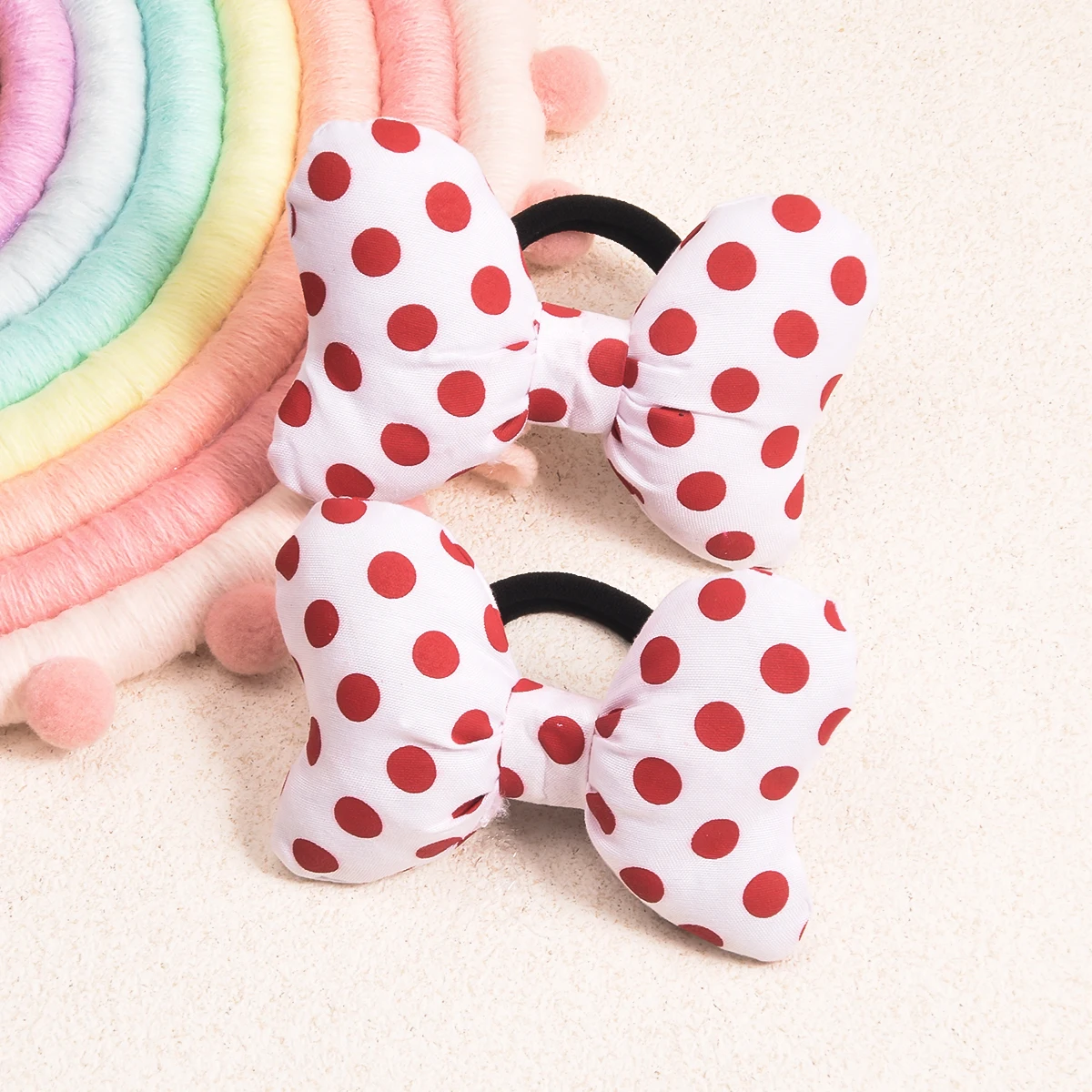 ربطة رأس بربطة رأس بربطة عنق قطنية بنقطة وردية #4