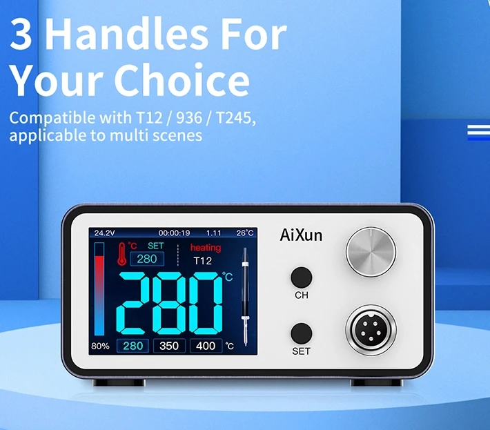 

AIXUN T3A Intelligent Soldering Station With Electric Soldering Iron T245 Handle Welding Tip Soldering Iron Station Tools