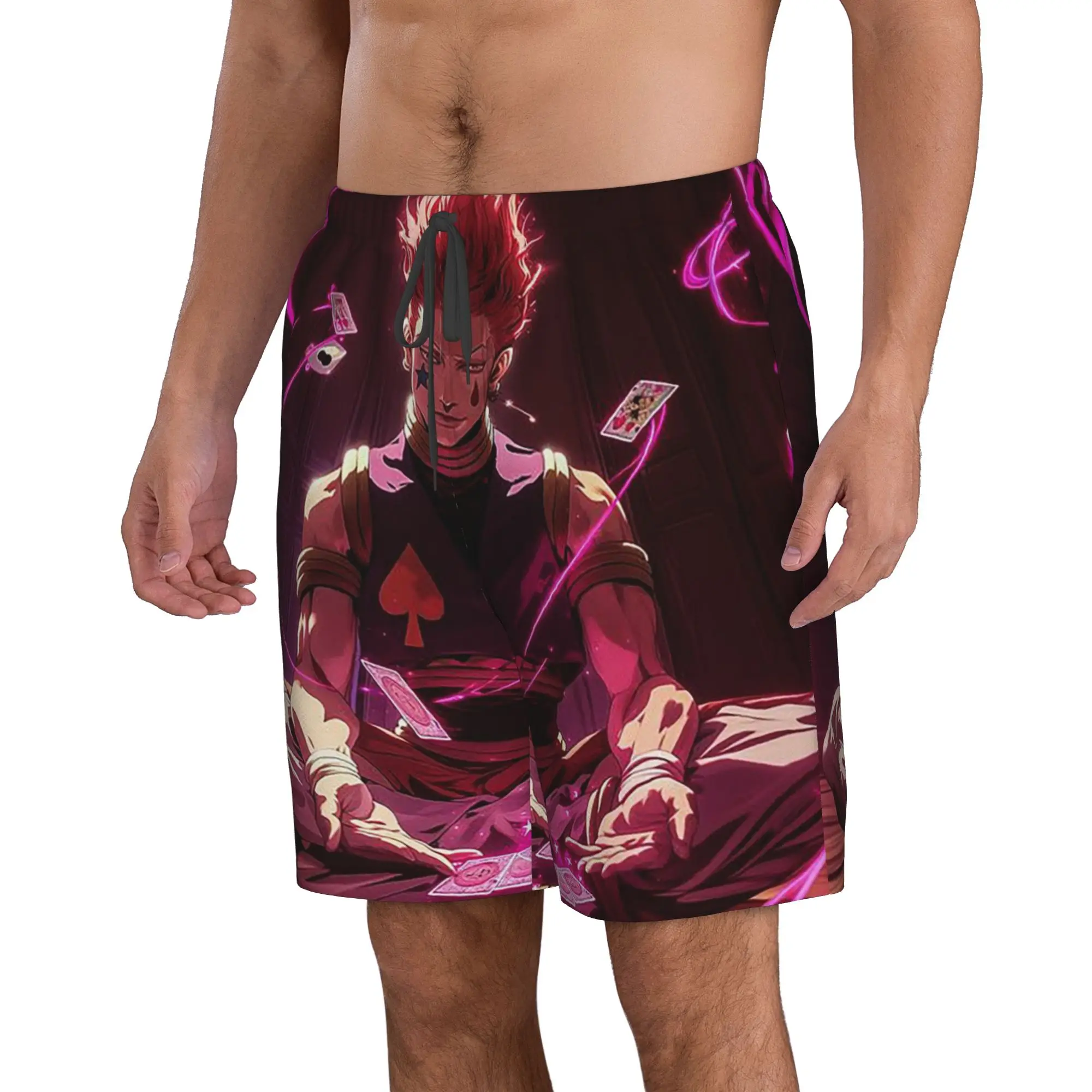 Neon Colorful Hunter X Hunter Anime Trunks Beach Board Shorts Casual Quick Dry Swim Summer Men Pants