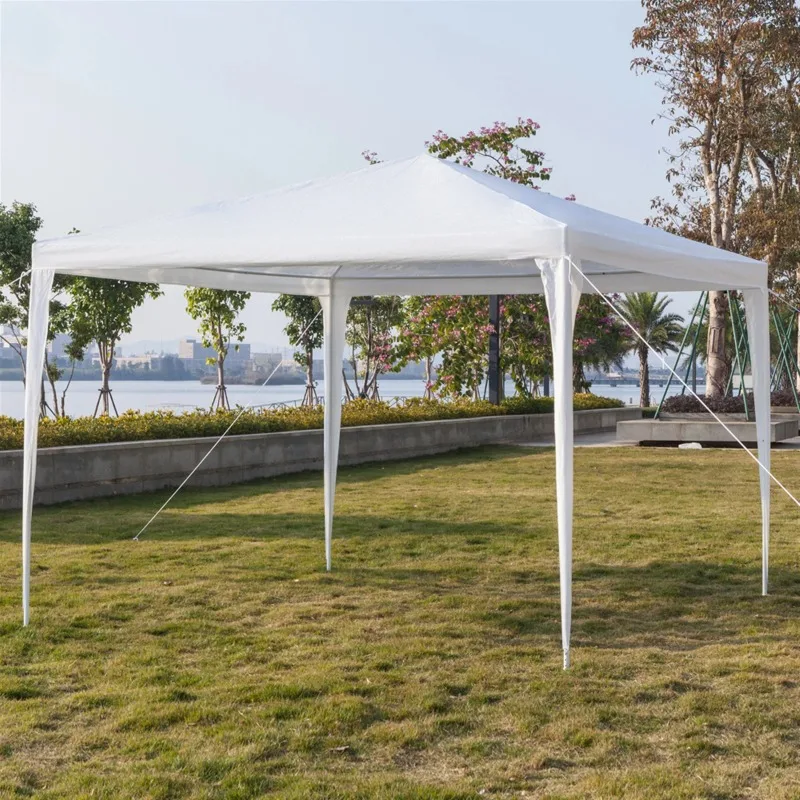 

3*3M PE Waterproof Tent with Spiral Tubes Cover Tent Top Shelter Canopy Waterproof Outdoor Camping Sun Shelter Beach White